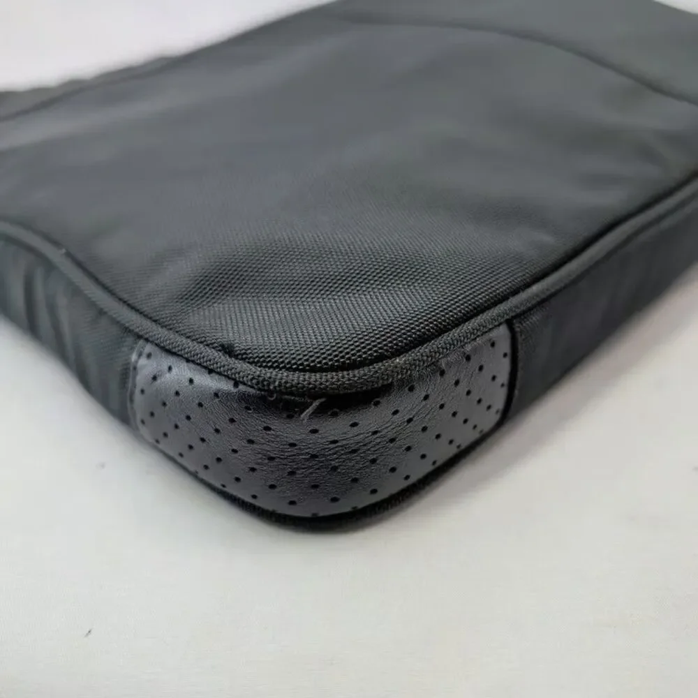 Coach Laptop Sleeve Case Black Nylon Perforated Leather Computer Bag Mens Padded